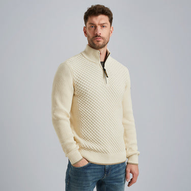 PKW2509324 7013 | Pullover mit halbem Reißverschluss